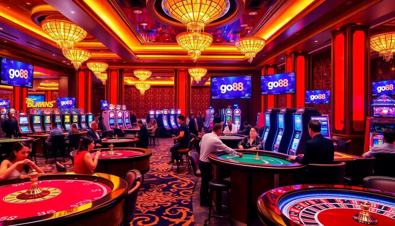 Experience thrilling gameplay at go88's casino with vibrant tables and engaging players.