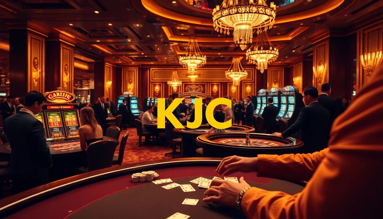 KJC casino scene showcasing poker tables and exciting gaming ambiance.