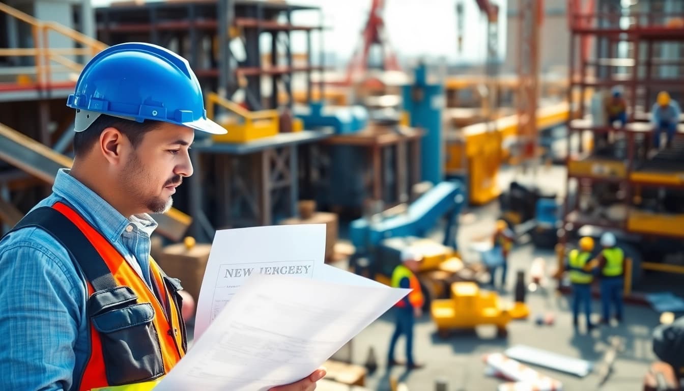 New Jersey Construction Manager supervising an active construction site, ensuring quality and safety.