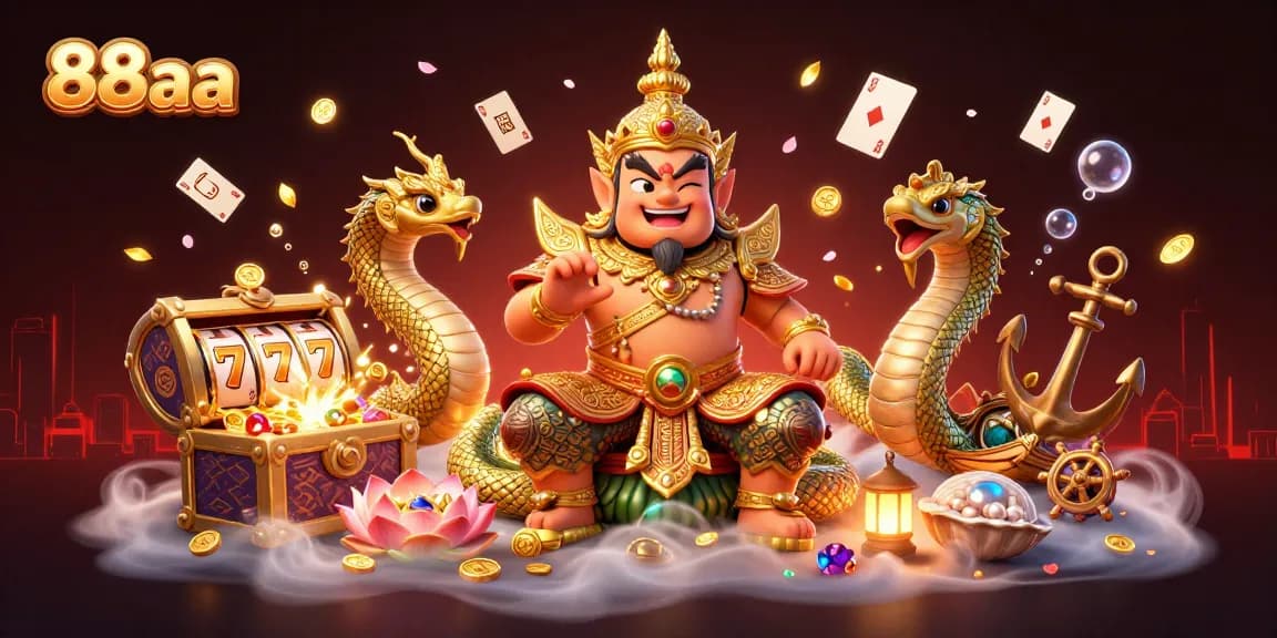 Experience thrilling wins at 88aa with vibrant slot reels and captivating characters!