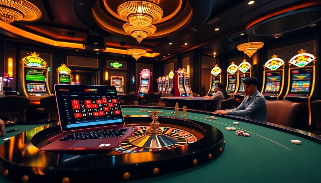 Experience thrilling gaming at 888VND with luxury roulette and poker table action.