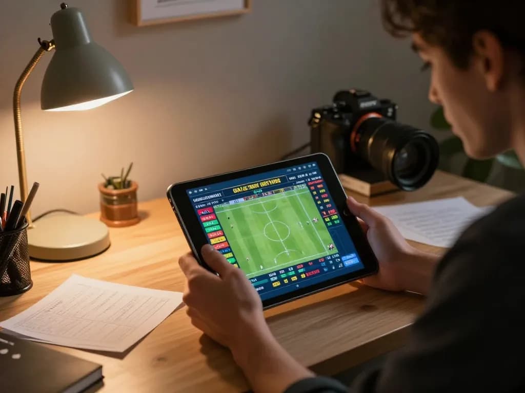 7M user actively placing sports bets on a tablet with live match stats visible