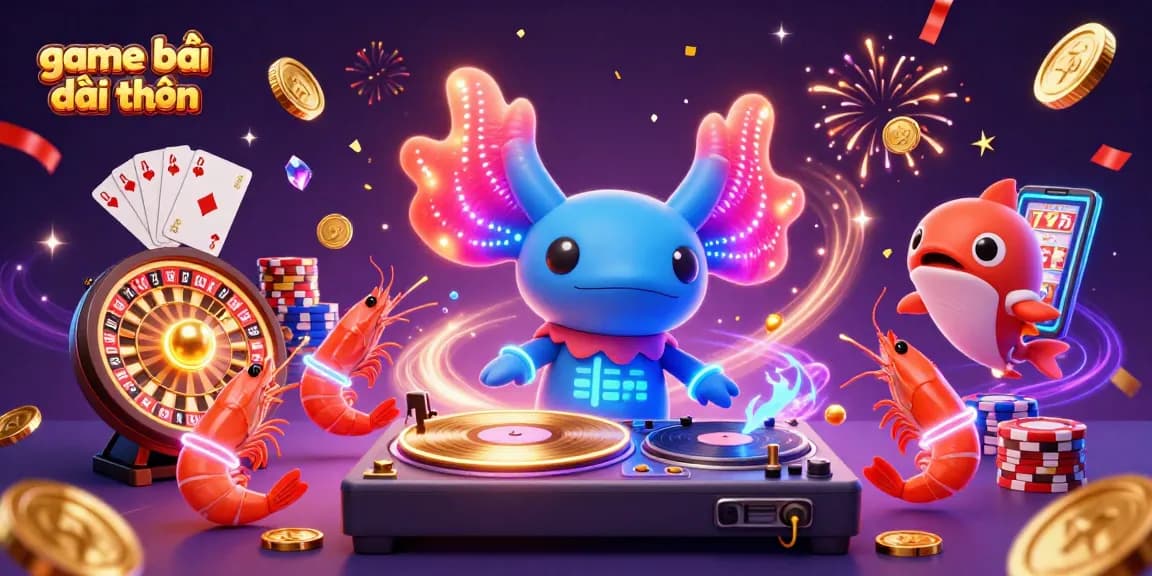 Experience game bài đổi thưởng action with vibrant underwater casino characters and dynamic elements.