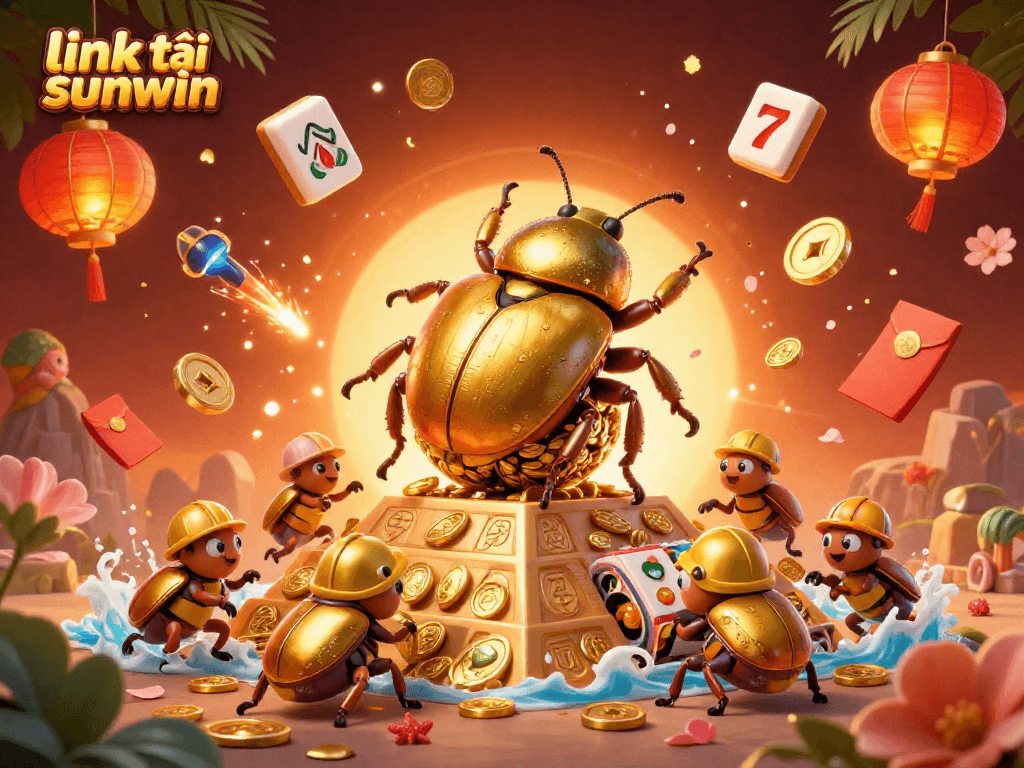 Experience thrilling gameplay with link tải sunwin amidst vibrant golden casino scenes filled with dynamic elements.