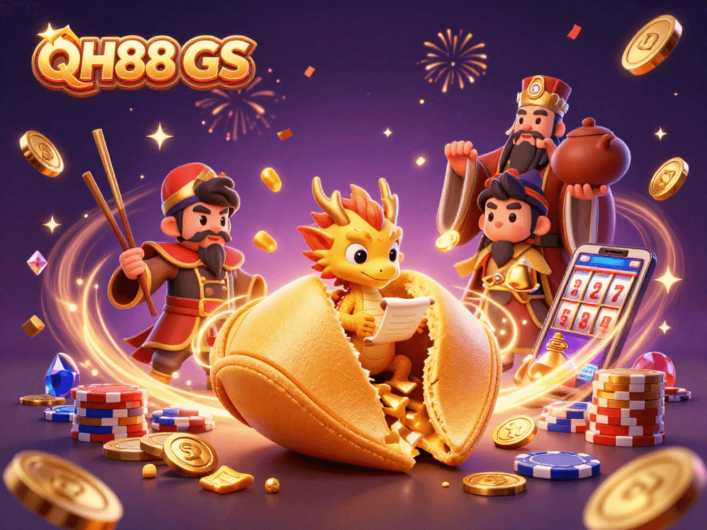 Experience the thrill of QH88 GS with a vibrant 3D casino scene filled with fortune and luck.