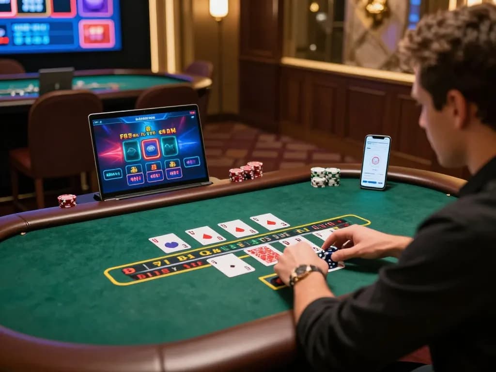 Intense blackjack gameplay at 89bet showcasing a player strategizing their next move in a premium online casino