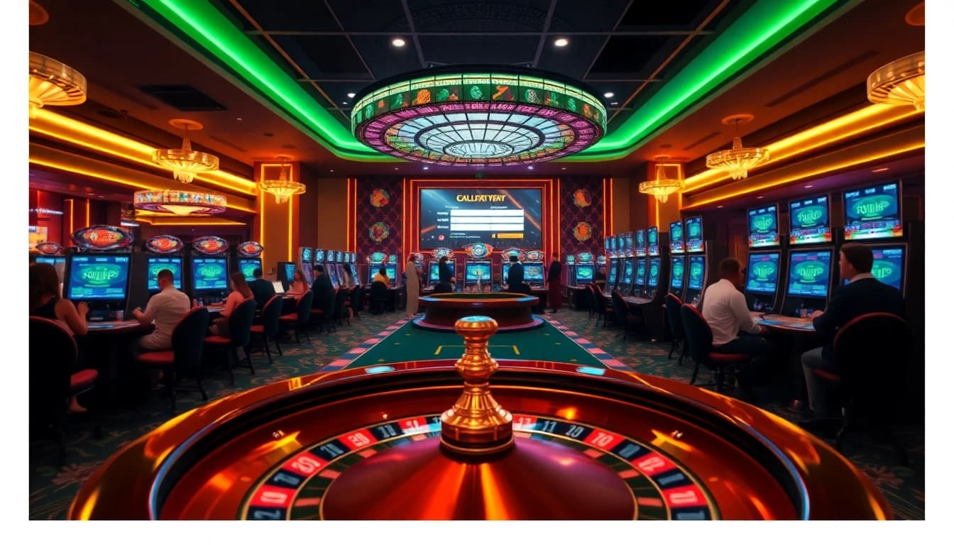 Engaging visual of Đăng Ký Nhà Cái 68VIP registration process within a vibrant casino atmosphere.