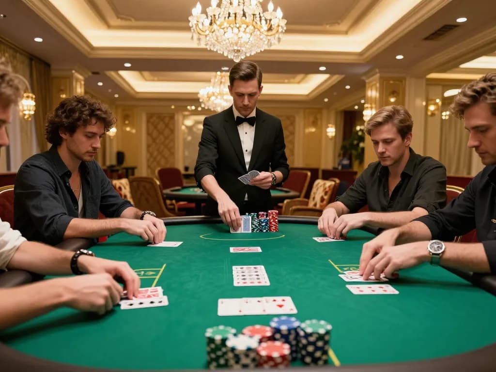 Engaged players strategizing at the poker table during a high-stakes game with sv66