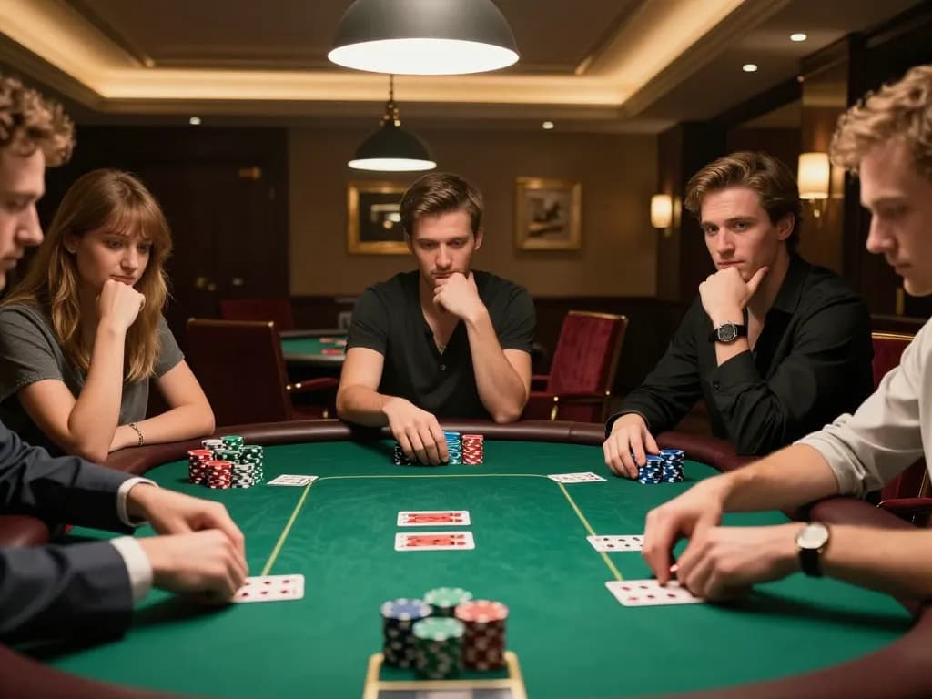 cm88 online platform showcasing players involved in a strategic poker game at a luxurious table