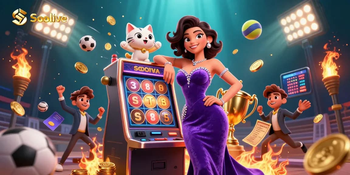 Socolive stream enhances your experience with seamless soccer watching alongside vibrant sports elements and a jackpot machine.