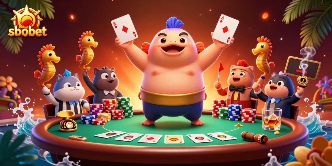 Sbobet enhances your betting experience with thrilling poker action and vibrant underwater scenes.