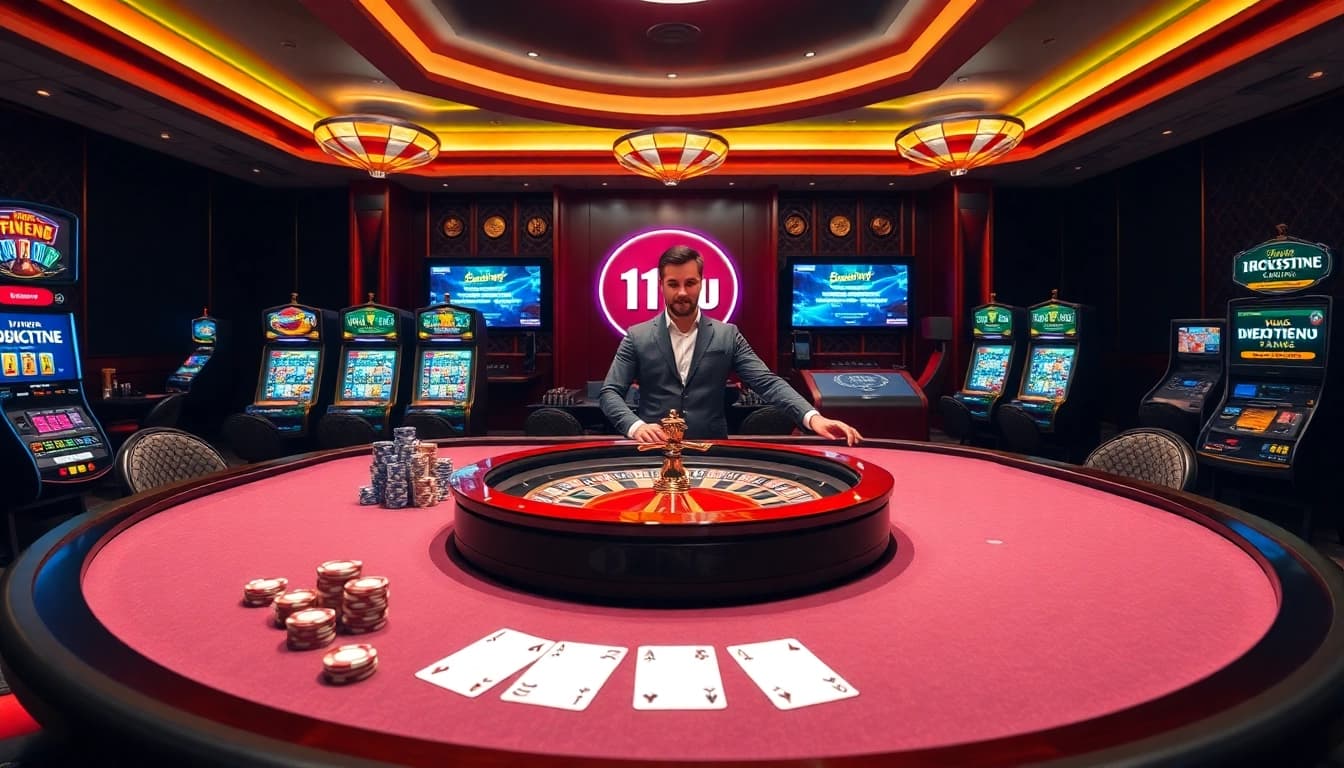 Engaging casino atmosphere featuring 11uu's gaming interface with vibrant tables and players.