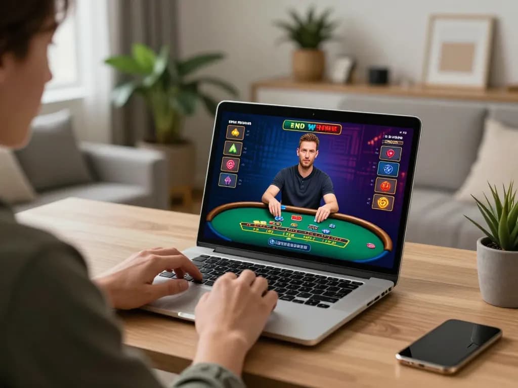 Engaging in a live blackjack game on 123Win link vào showcasing strategic gameplay.