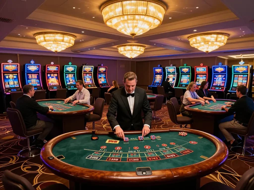 Engaged players at blackjack tables experiencing the thrill of 79win casino gaming.