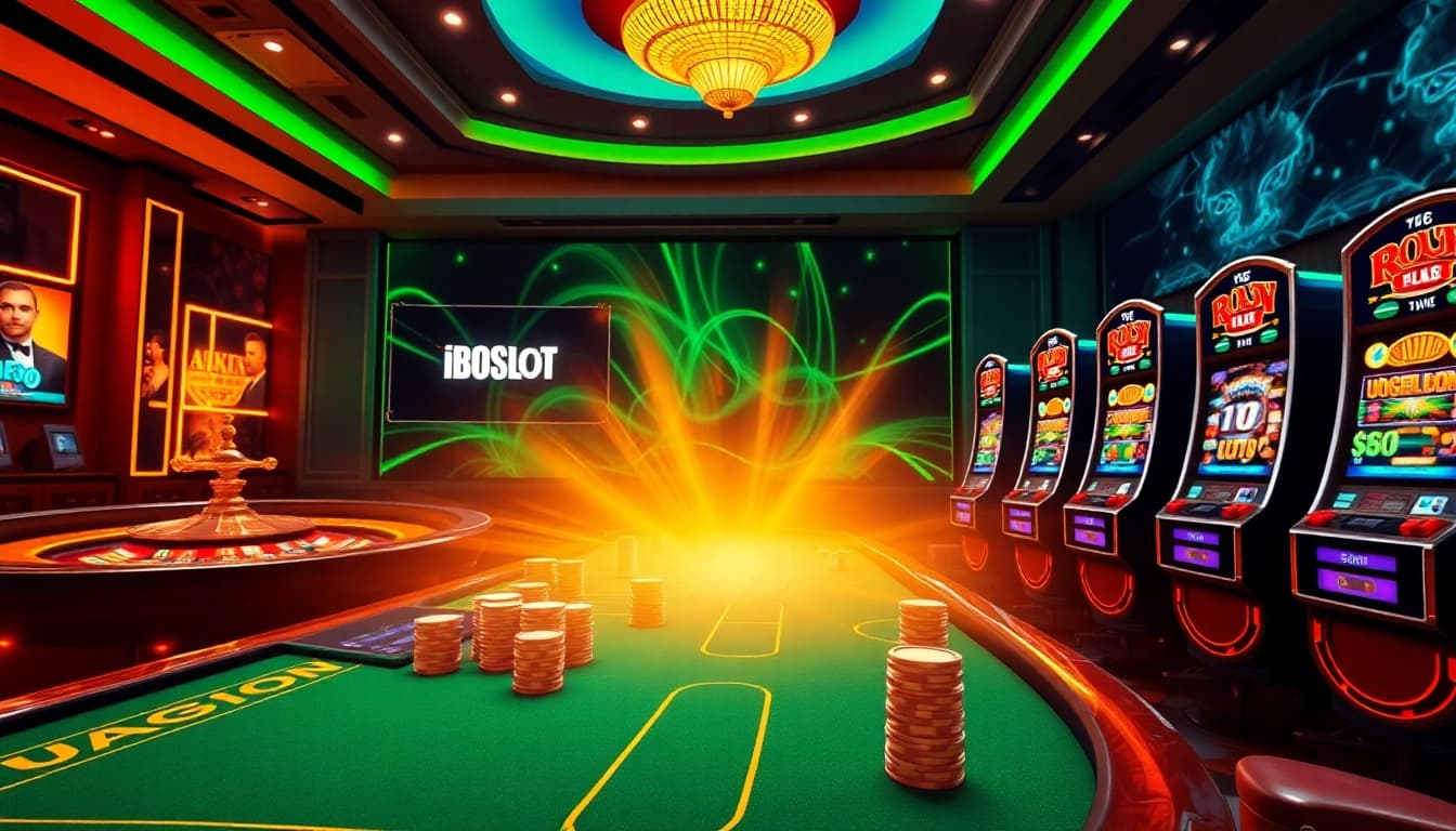 Experience thrilling online casino action with IBOSLOT's engaging games and opportunities.