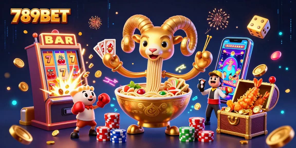 Experience thrilling gameplay at 789BET with our vibrant casino illustration bursting with excitement!