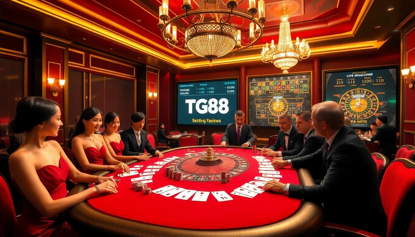Experience the excitement of gambling at TG88 with vibrant poker chips and thrilling poker games.