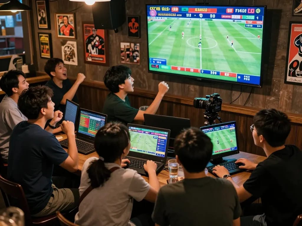 Kèo nhà cái betting enthusiasts celebrate event outcomes while engaging in real-time sports betting.