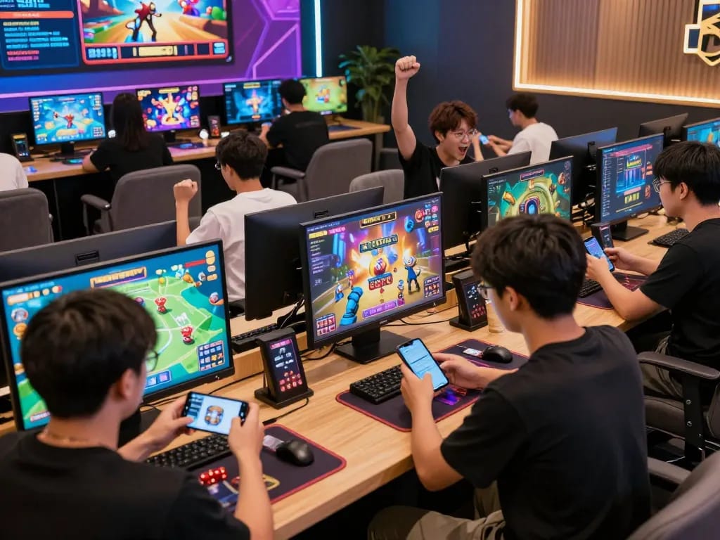 Exciting gaming moment on 99win with players engaging in lively online games and winning.