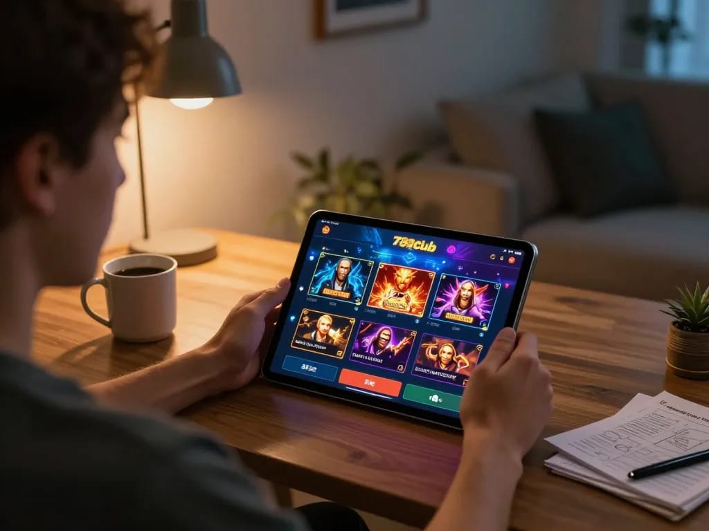 Player exploring exciting games on the 789club app at home during a casual online gambling session