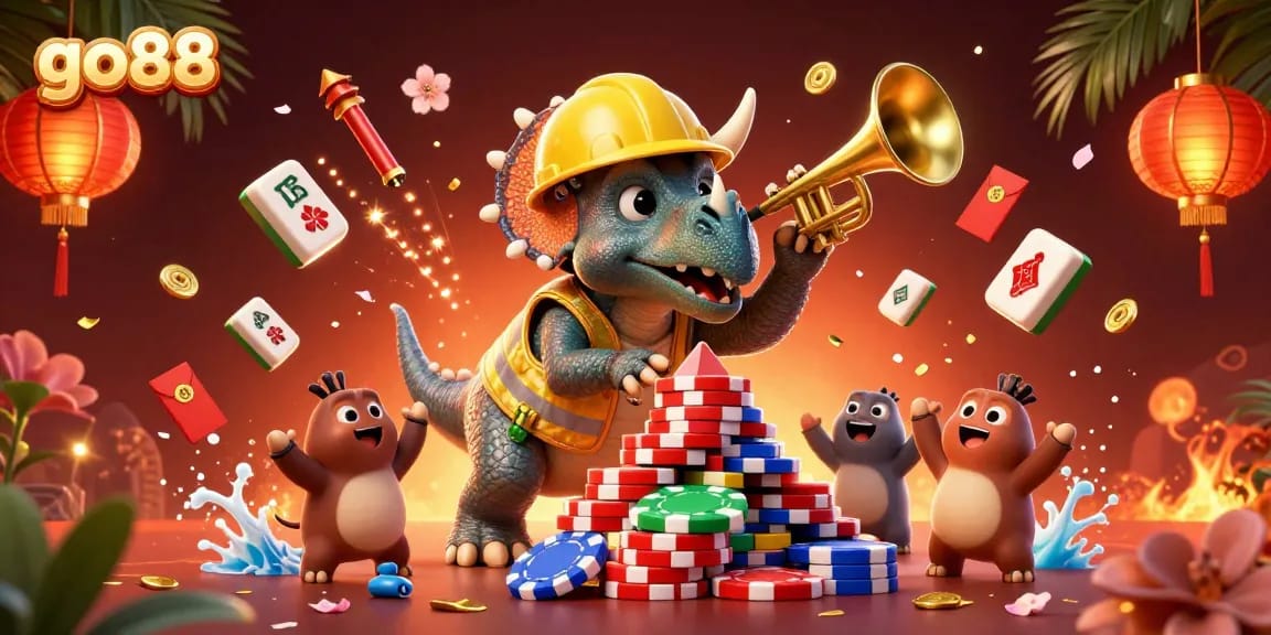 Experience exciting gameplay at go88 with vibrant casino elements and characters celebrating wins.