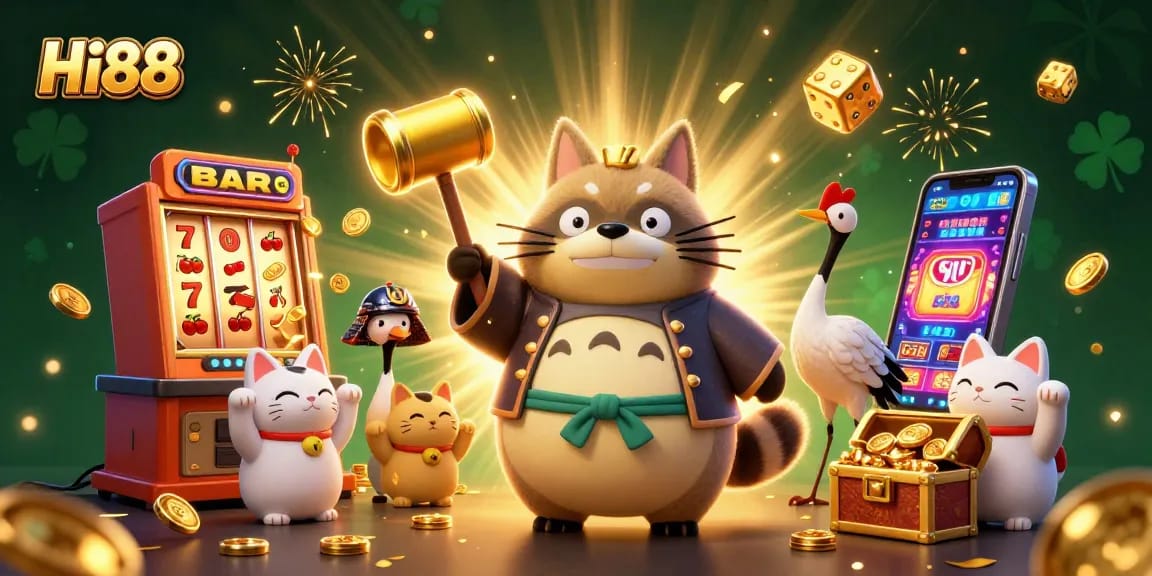 Experience thrilling gaming at Hi88 with vibrant casino excitement and lucky symbols.