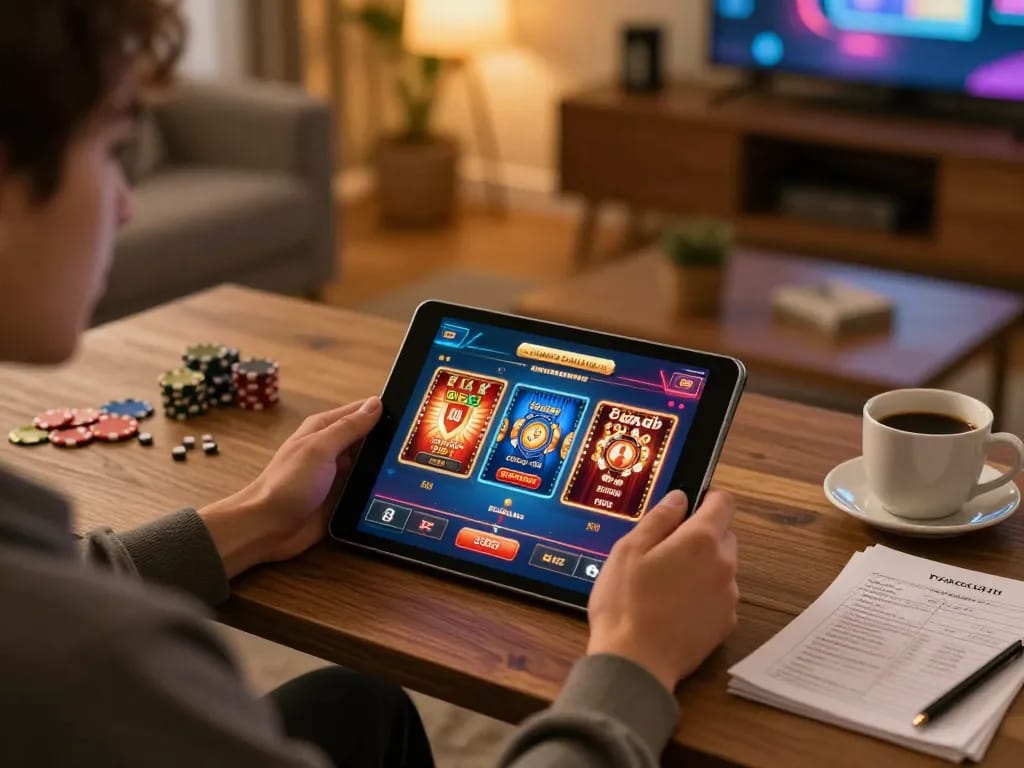 Engaging online casino gameplay on tablet, exploring winning strategies at sv368.