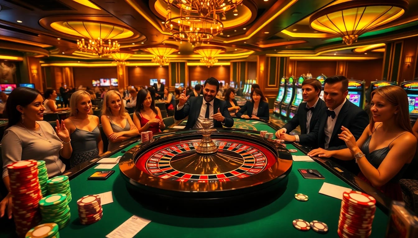 Players enjoying exciting games at a casino, highlighting thrilling moments and b52 betting strategies.