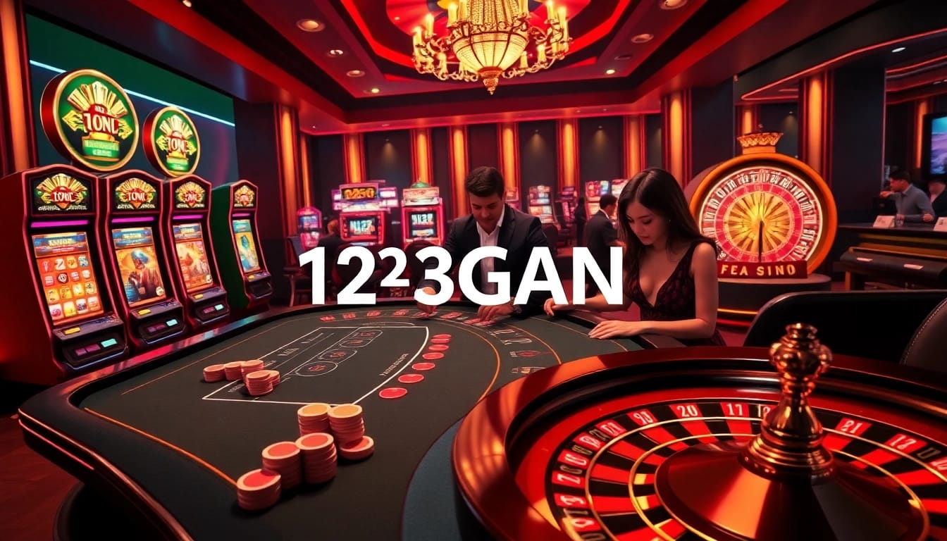 Experience the excitement of 123GA FUN with a vibrant online casino scene showcasing thrilling gameplay.