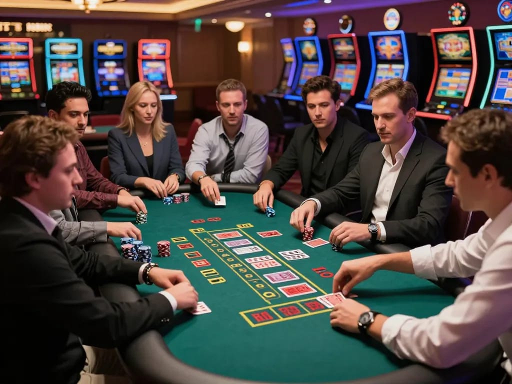 Players engaging in intense baccarat action at 999E casino table