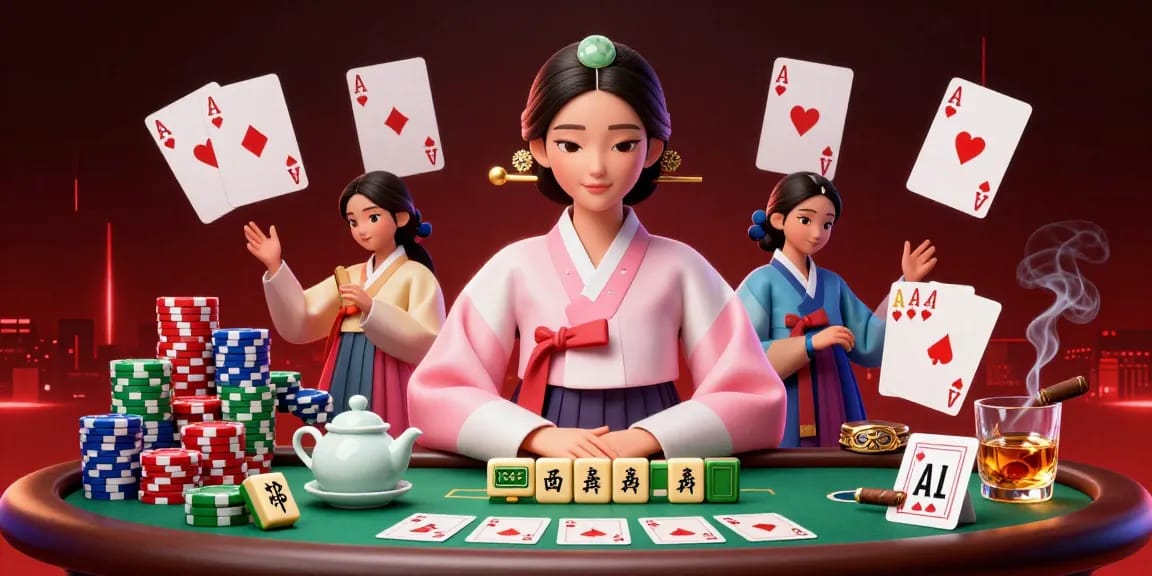 B52club players enjoying a colorful poker game with vibrant chips and cards in an elegant casino setting.