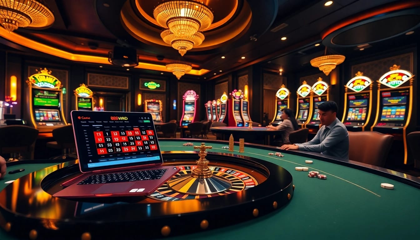Experience thrilling gaming at 888VND with luxury roulette and poker table action.