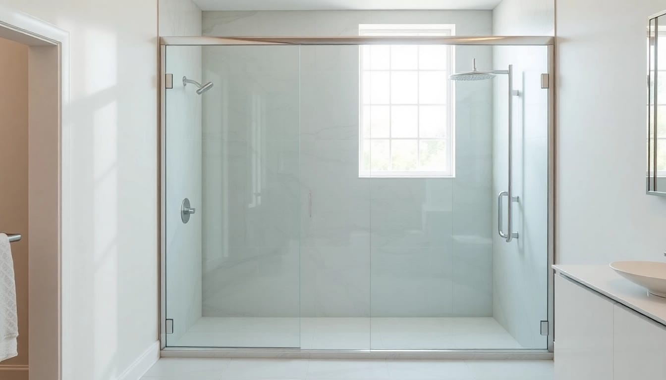 Elegant shower doors uk displayed in a modern bathroom for an upscale appeal.