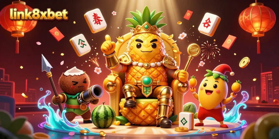 Experience the excitement of gaming at link8xbet with our vibrant casino illustration featuring unique characters and elements.
