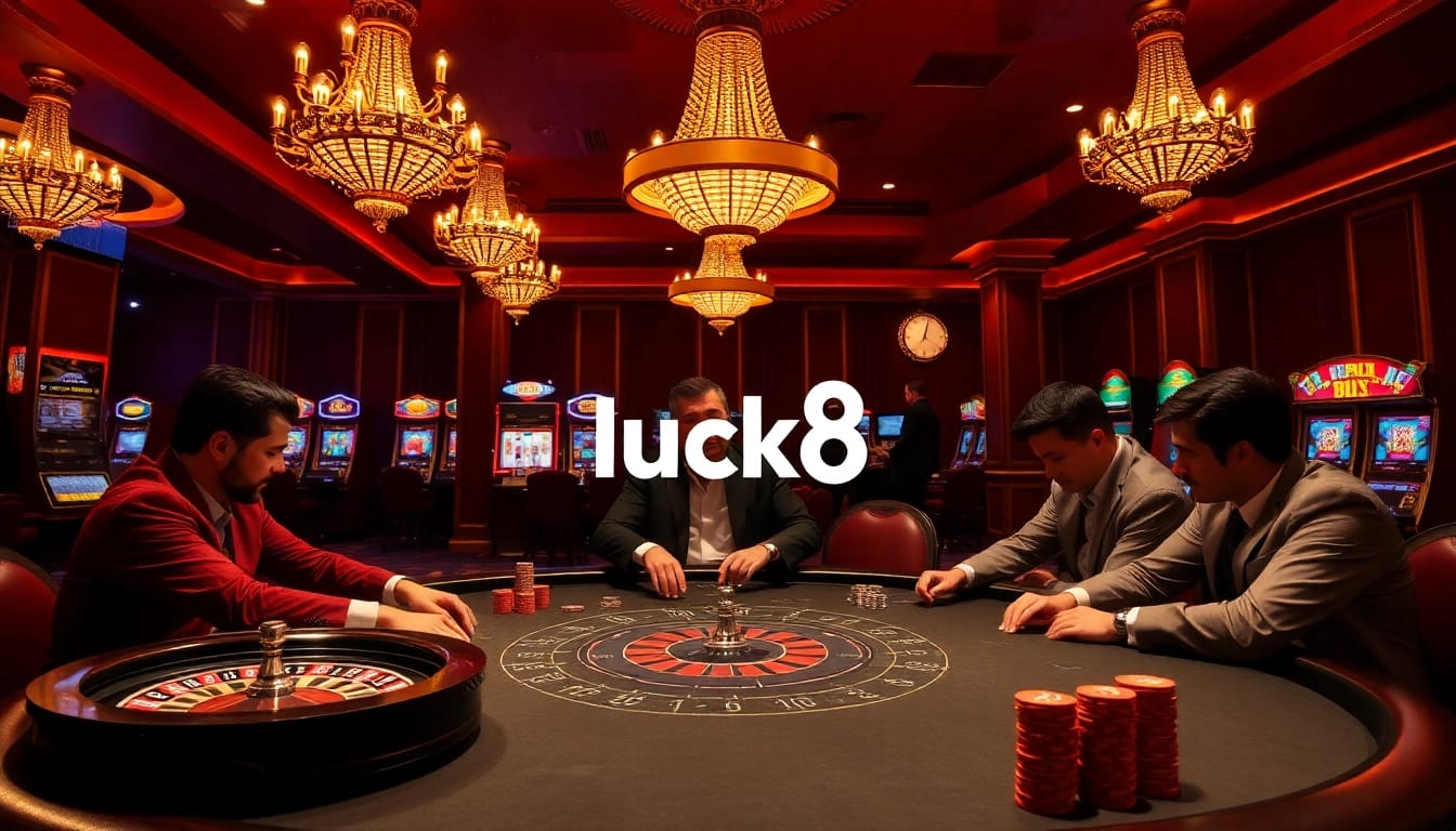 Experience high-stakes poker at luck8's exhilarating casino scene with elite players and vibrant games.