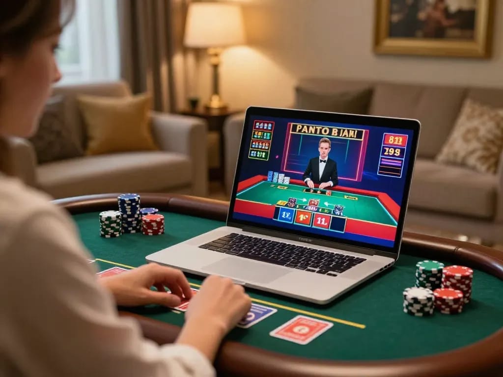 Engaging user playing live dealer games on https://max88sss.com/ in a cozy home setting.