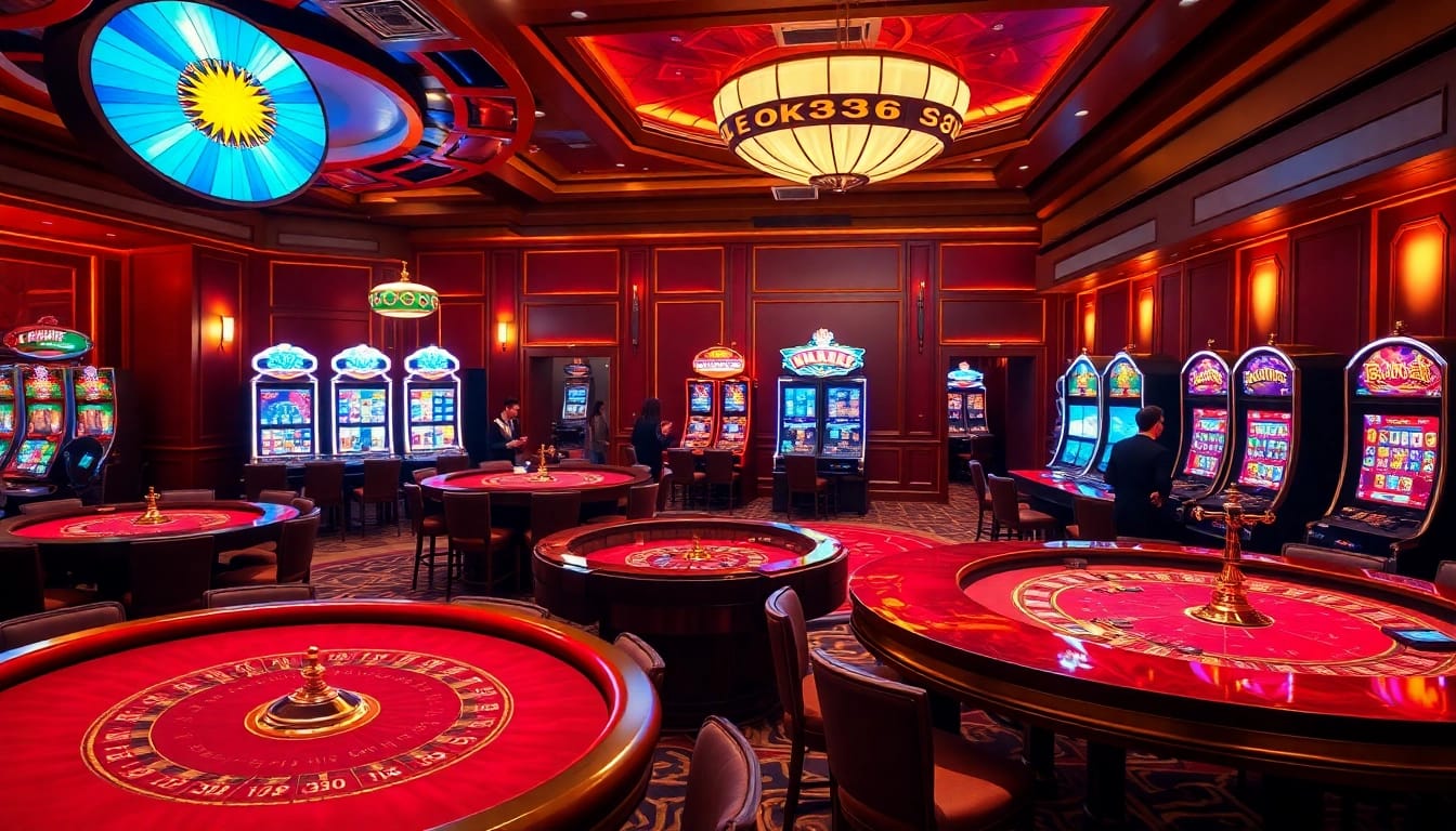 Gambling action at OK8386 casino with vibrant games and luxurious atmosphere.