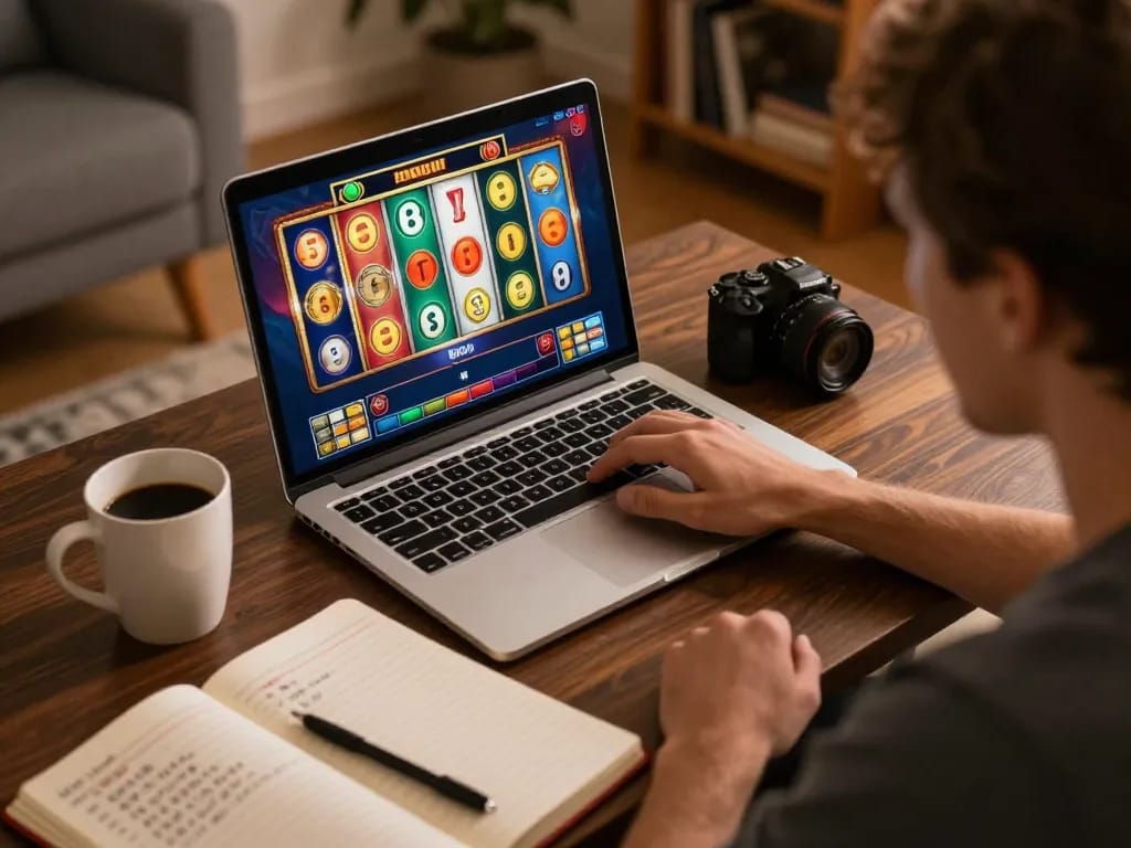 jaeyongkim enjoys a thrilling online slot gaming experience while tracking strategies.