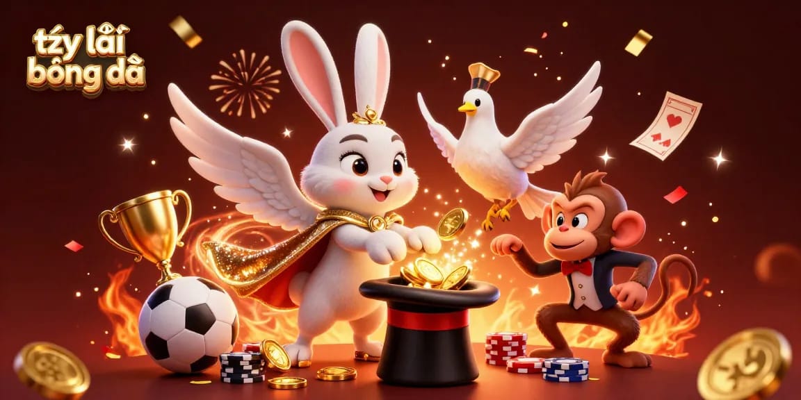 Experience thrilling sports betting with tỷ lệ bóng đá as our magician rabbit conjures coins and excitement!