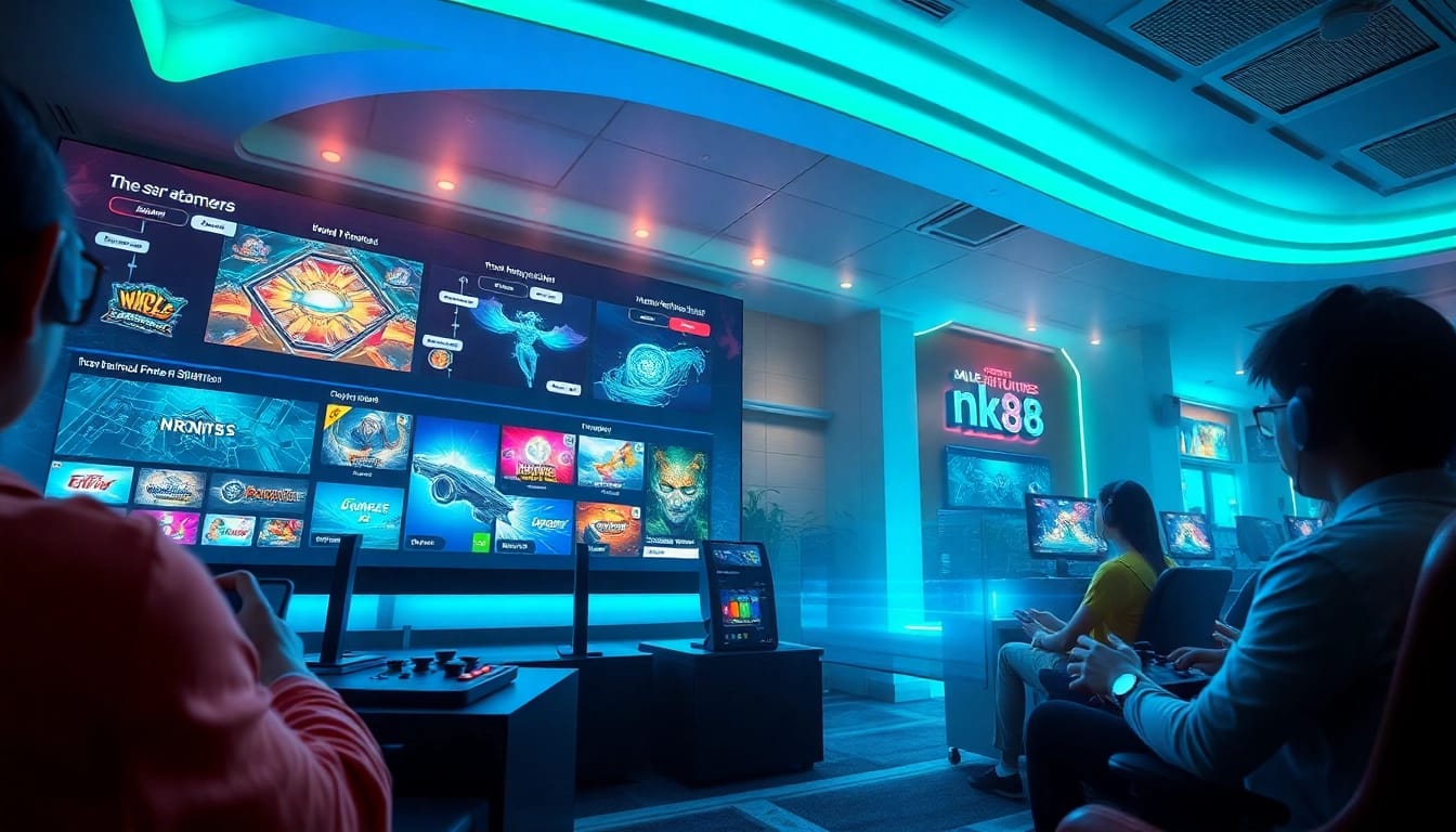 Exciting nk88 gaming platform interface showcasing vibrant games and engaging players.