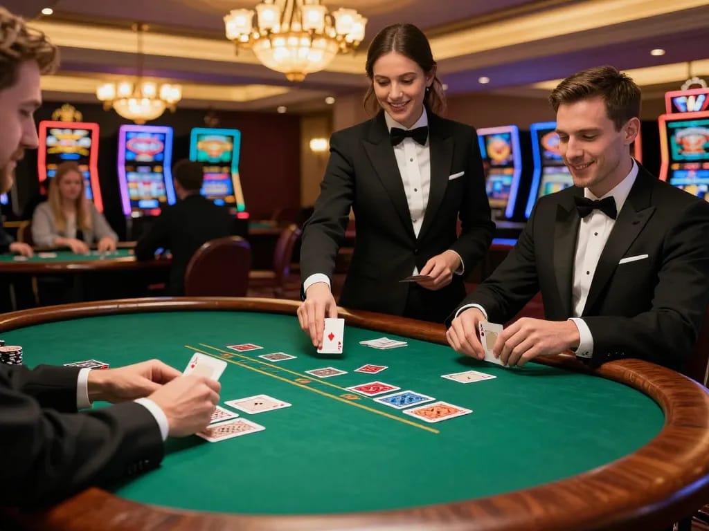 Experience blackjack action at https://ga88bet.com/ with players enjoying intense strategy at the table.