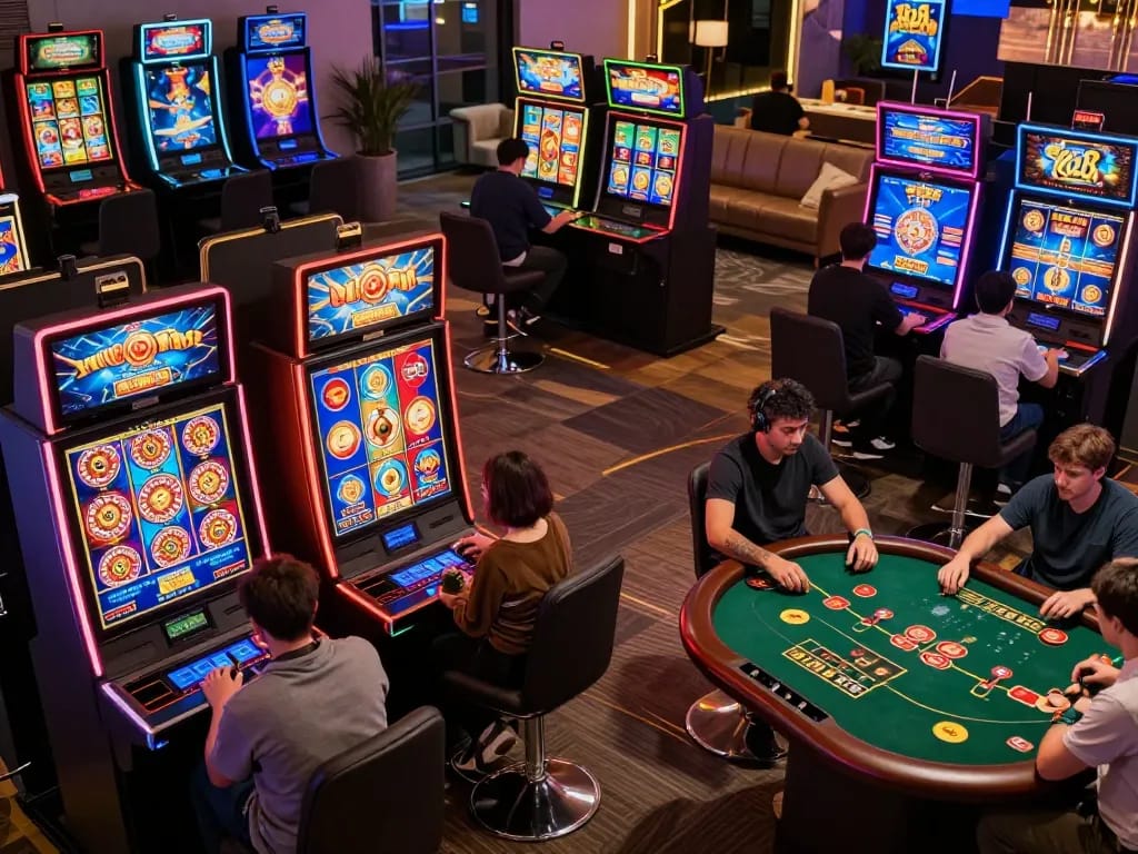 Players enjoying exciting gaming sessions at Ko66's online casino with vibrant slots and live dealers.