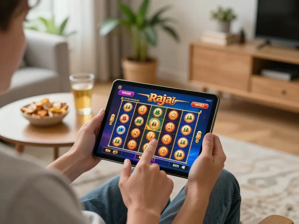 Engaging with raja slot games on a tablet for a strategic online gambling experience at home