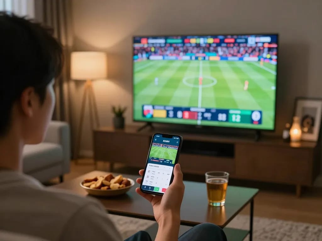 KP88 betting app showcased on smartphone while enjoying sports at home for an engaging experience