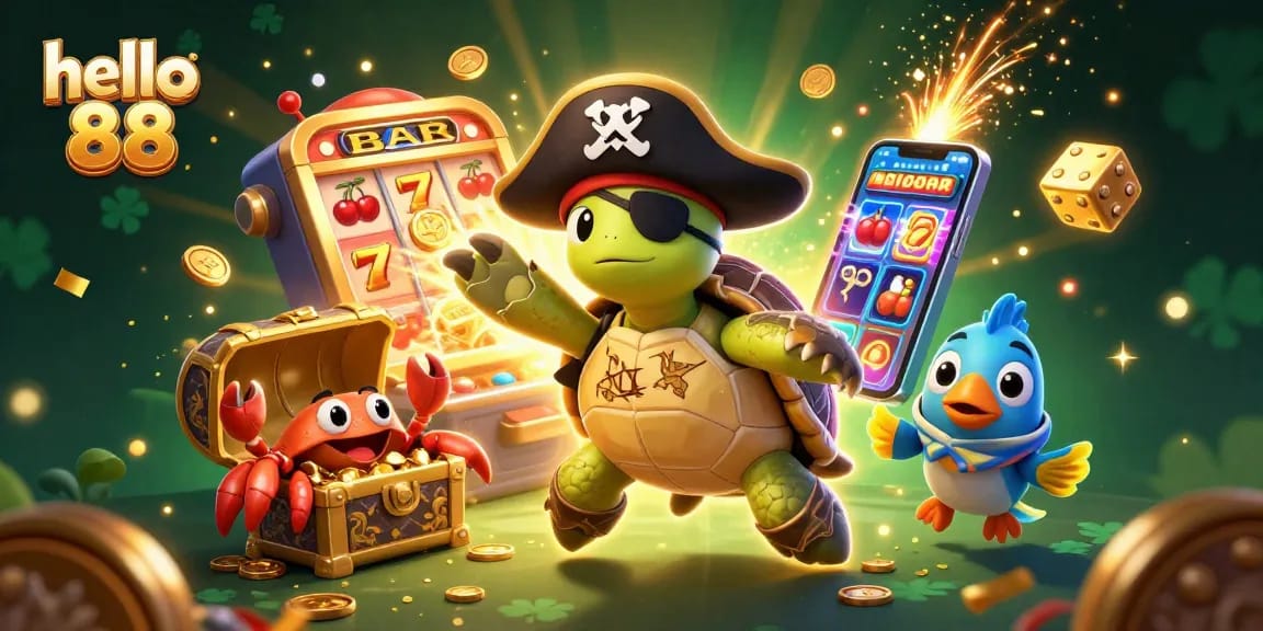 Experience the thrill of hello 88 with vibrant illustrations of casino joy and treasures awaiting.