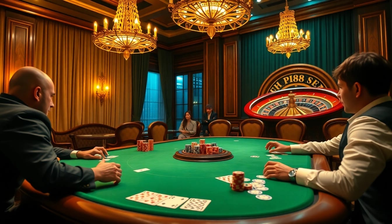 Experience the excitement of PG 88 at a luxurious poker table with vibrant chips and cards.