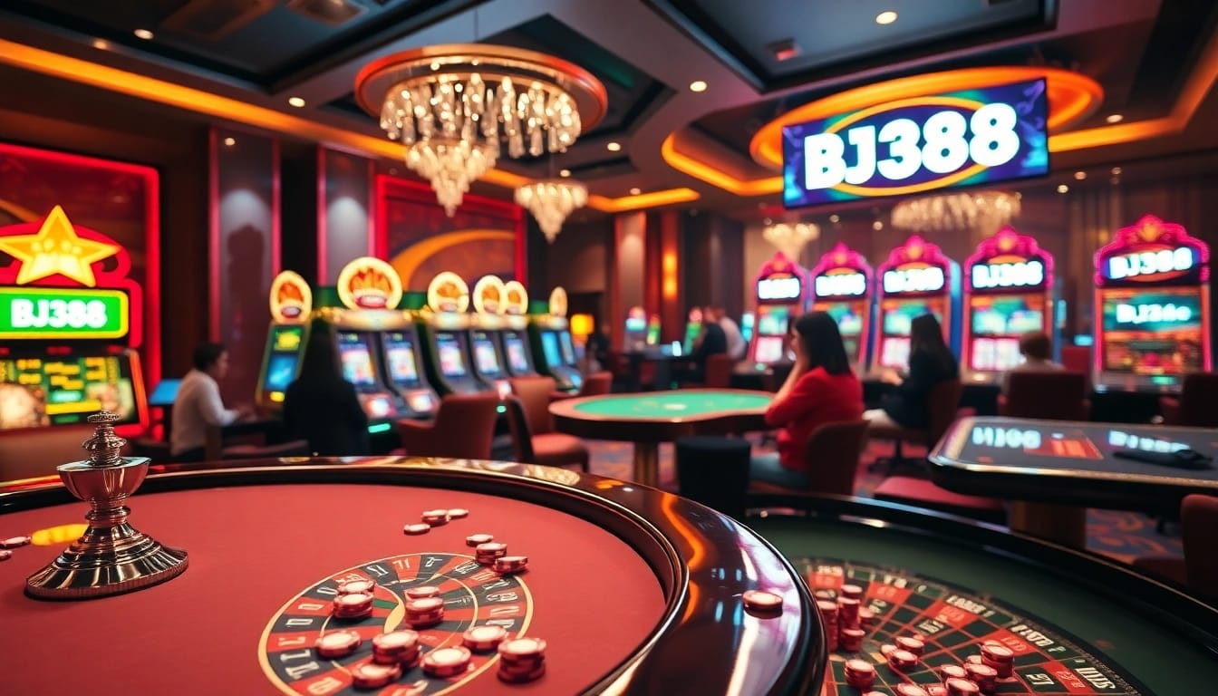 Experience the thrill of BJ388 with exciting online gambling activities at a luxurious casino.