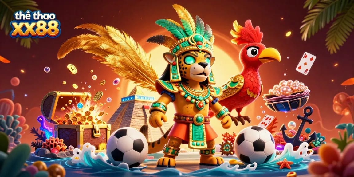 Engage in thrilling sports betting with thể thao xx88, showcasing dynamic game elements in a vibrant 3D scene.