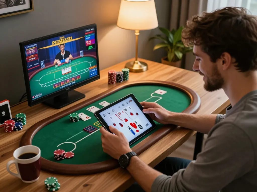 Experience thrilling gameplay at nhà cái 33win with this player engaged in online poker action