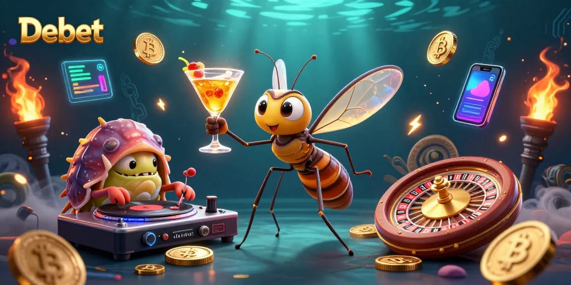 Debet casino mascot coming to life, showcasing thrilling gaming action.
